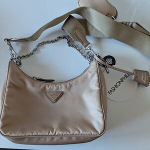 Prada Tan Shoulder Bag with Chain Strap